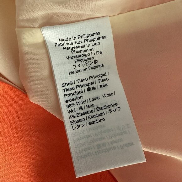 J. Crew Resume Sheath in Neon Orange Italian Stretch Wool Dress Sz 0 - Picture 9 of 11